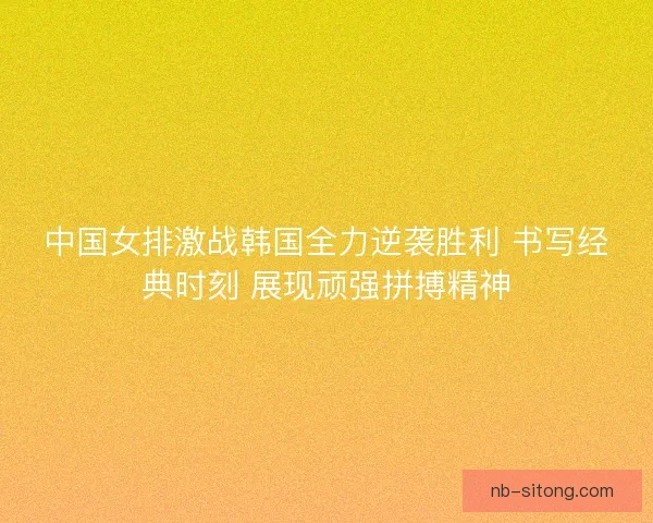 中国女排激战韩国全力逆袭胜利 书写经典时刻 展现顽强拼搏精神